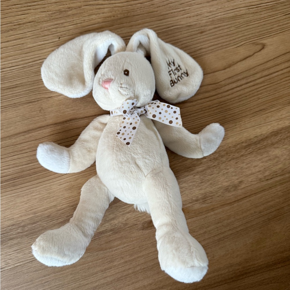 Baby Ganz MY FIRST BUNNY Soft Plush 12" Cream Pink Nose Polka Dot
Bow Easter